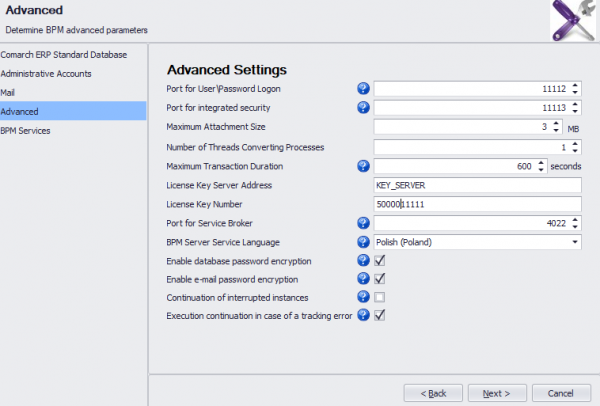 Advanced settings – Comarch ERP Standard 2022.0 Knowledge Base