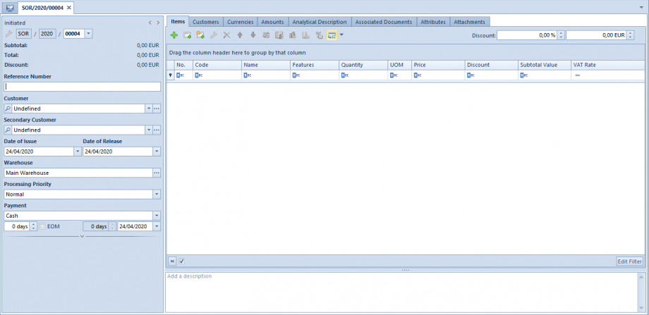 SO release – Comarch ERP Standard 2022.1 Knowledge Base