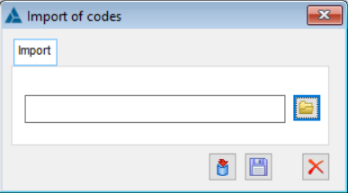 Import post codes window.