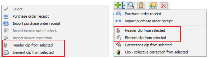 New options in the context menu of the PZ list and in the menu next to the “Add” button.