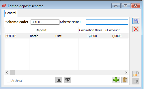 Edit the deposit scheme.