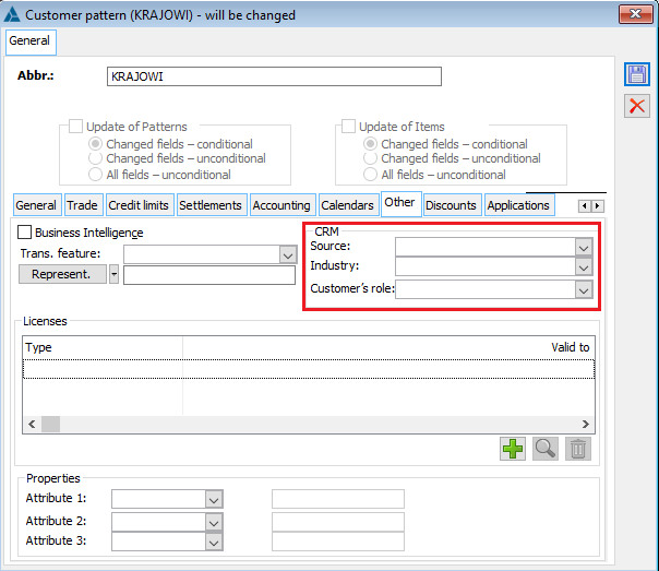 Contractor’s template CRM section moved to {Other} tab