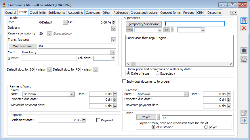 Contractor’s card, tab: Commercial.