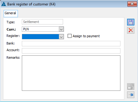 Contractor’s bank register