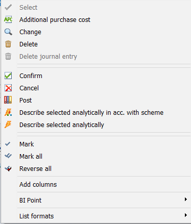 Context menu available from the list of KDZ documents.