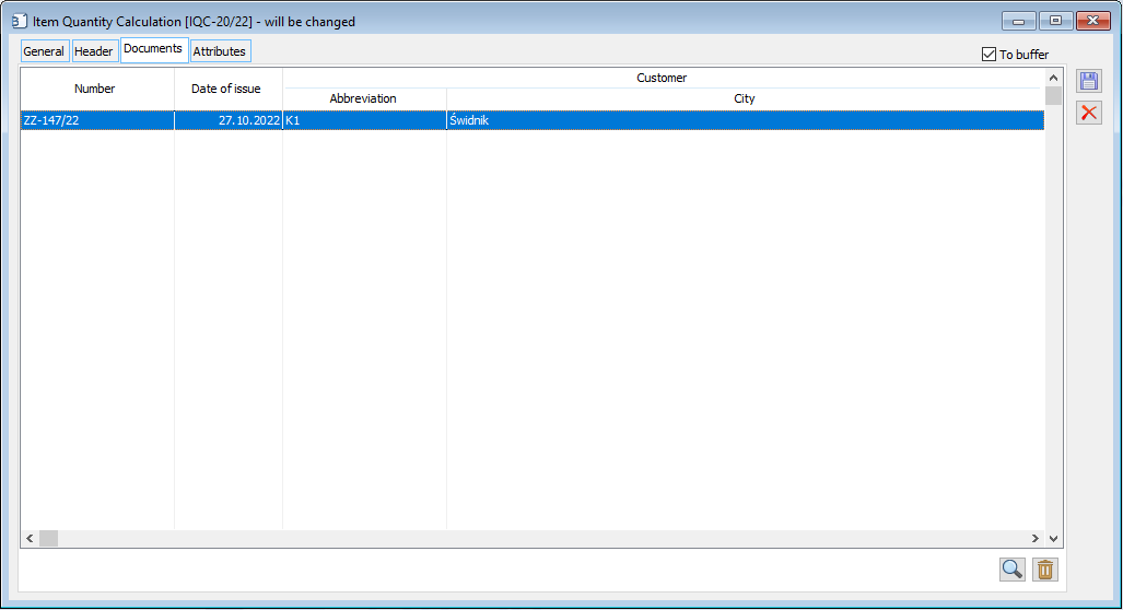 IQC, tab: Documents.