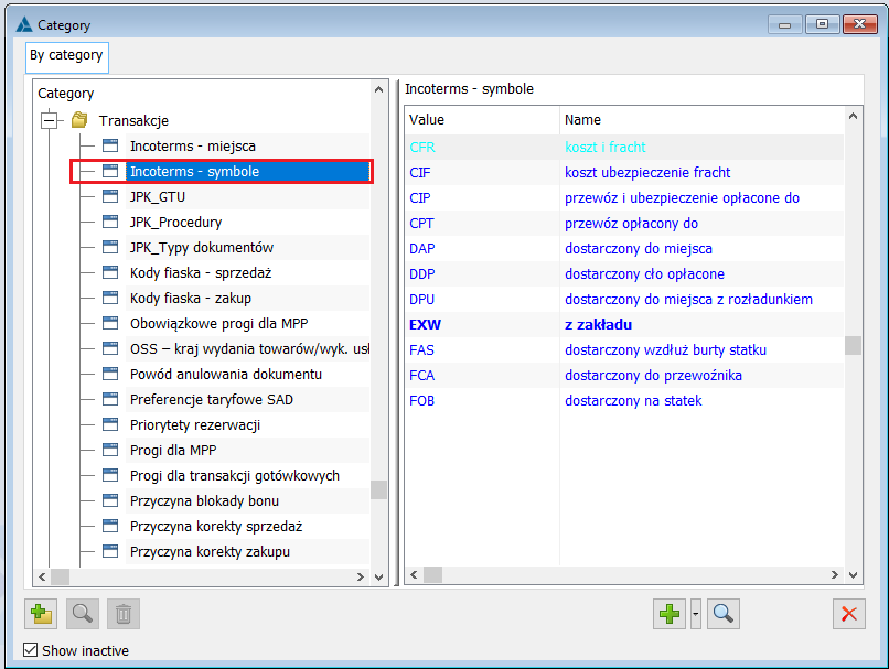 Categories: Incoterms – symbols