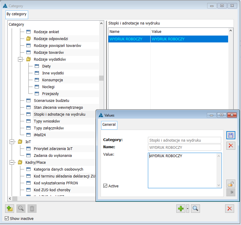 Defining printout footer