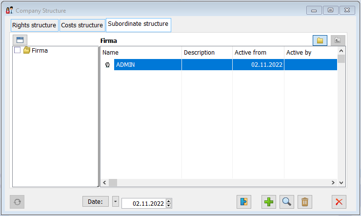 Edit employee activity dates in the subordinate structure