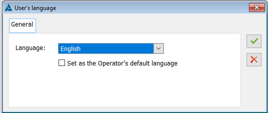 Changing the User’s language while working in the module, System > Change of language