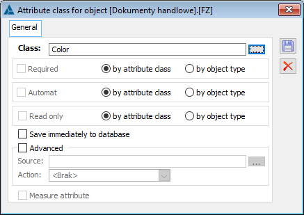 Attribute class for the object