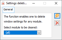 Deleting settings