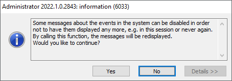 Question whether to restore disabled messages