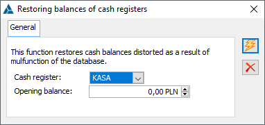 Restoring of registers balance