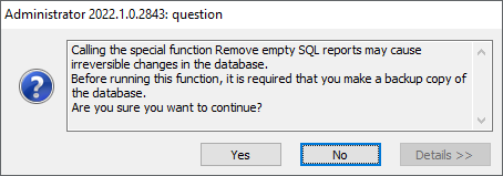 Question concerning deleting empty SQL reports