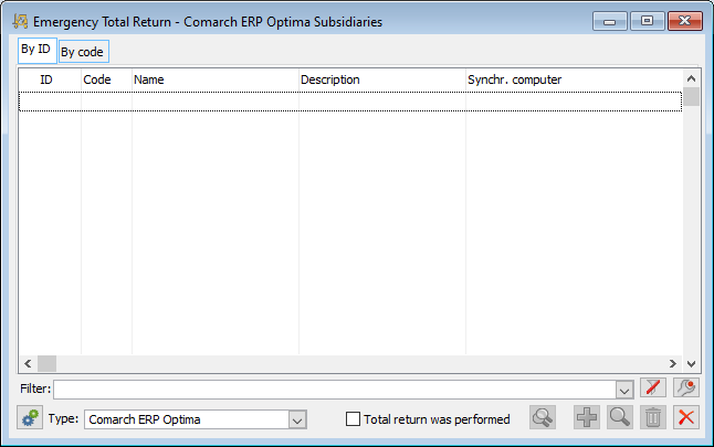 Comarch ERP Optima Branches List