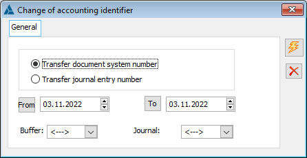 Change of accounting ID