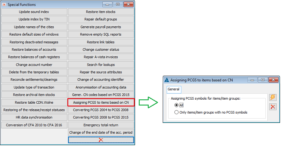 Determining PKWiU symbols of goods and templates based on their CN code