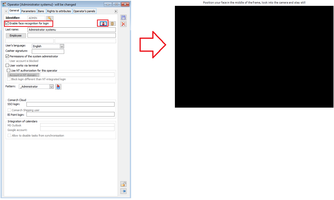 Assigning biometrics to an Operator with the right to use a new method