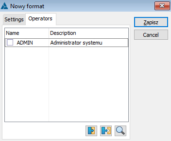 New form, tab Operators