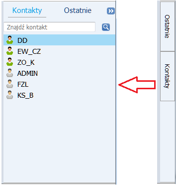 Messenger window after collapsing and expanding