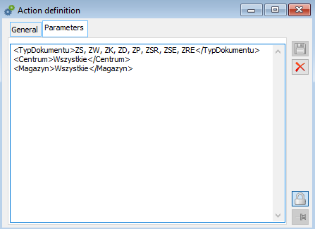 Key action parameters Resource reservation