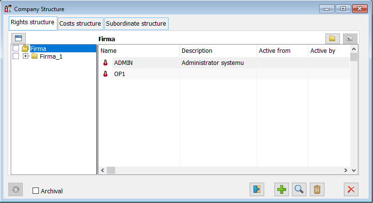 Company’s structure, tab: Rights structure